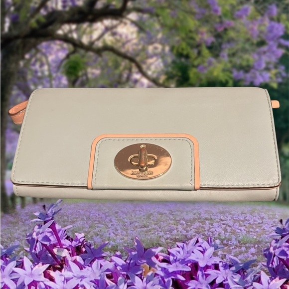 Kate ♠️ Spade Hampton Road Turn-Lock Wallet~Mara Aqua - Picture 11 of 13